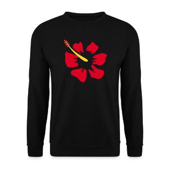 Blume rot rote Blumen rot rote Blumen Hibiskus - Unisex Pullover - Schwarz - Vorne - Alina (178cm) & Michal (187cm)