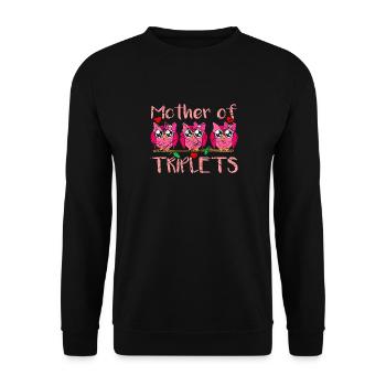 Mutter Drillinge Geschenk - Unisex Pullover - Schwarz - Vorne - Alina (178cm) & Michal (187cm)