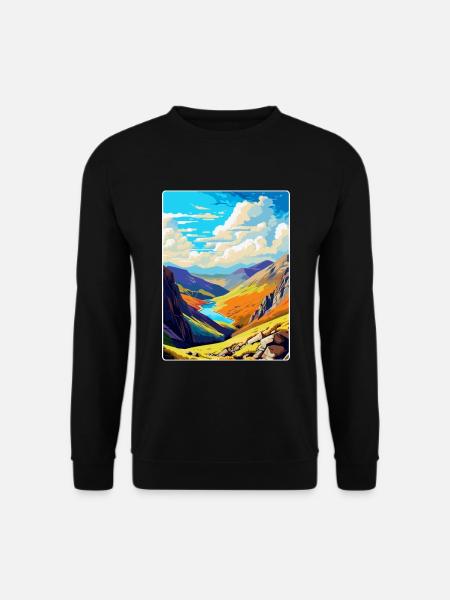 Helvellyn Cumbria Vintage Travel Poster Souvenir - Unisex Sweatshirt - black