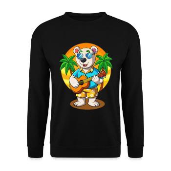 Lustige Eisbär Cartoon Sommer Strand Sonnenbrille - Unisex Pullover - Schwarz - Vorne - Alina (178cm) & Michal (187cm)