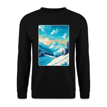 St. Anton am Arlberg Österreich Vintage Reiseplakat - Unisex Pullover - Schwarz - Vorne - Alina (178cm) & Michal (187cm)