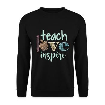 Lehrer Lehrerin Lehrkraft Lehrfachkraft - Unisex Pullover - Schwarz - Vorne - Alina (178cm) & Michal (187cm)