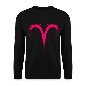 Sternzeichen Widder Aris Symbol Rosa Pink - Unisex Pullover - Schwarz - Vorne - Alina (178cm) & Michal (187cm)