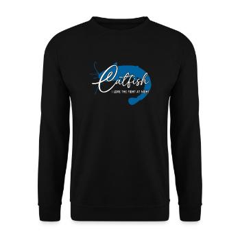 Wels Waller angeln Sportfischen Flussmonster - Unisex Pullover - Schwarz - Vorne - Alina (178cm) & Michal (187cm)