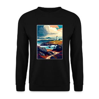 Isle Of Islay Schottland Vintage Reiseposter WPA - Unisex Pullover - Schwarz - Vorne - Alina (178cm) & Michal (187cm)