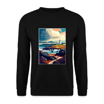 Isle Of Islay Schottland Vintage Reiseposter WPA - Unisex Pullover - Schwarz - Vorne - Alina (178cm) & Michal (187cm)