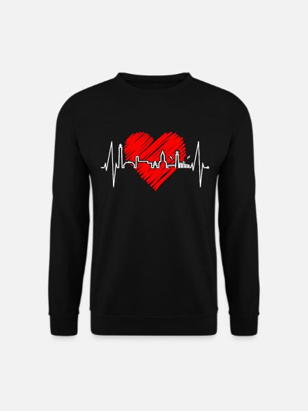 Sylt Skyline Nordsee Herzschlag Nordfriesen Sylter - Unisex Pullover - Schwarz
