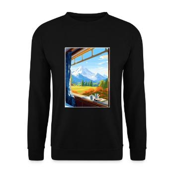 Orient Express Europa Deko Vintage Reiseposter - Unisex Pullover - Schwarz - Vorne - Alina (178cm) & Michal (187cm)