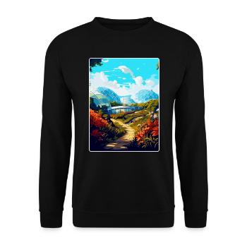 Eden Project England Uk Reise Poster Souvenir WPA - Unisex Pullover - Schwarz - Vorne - Alina (178cm) & Michal (187cm)