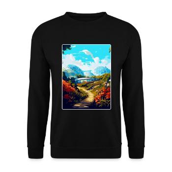 Eden Project England Uk Travel Poster Souvenir WPA - Unisex Sweatshirt - black - Front - Alina (178cm) & Michal (187cm)