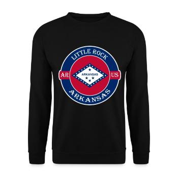 Little Rock Arkansas Flagge USA Souvenir Abzeichen - Unisex Pullover - Schwarz - Vorne - Alina (178cm) & Michal (187cm)