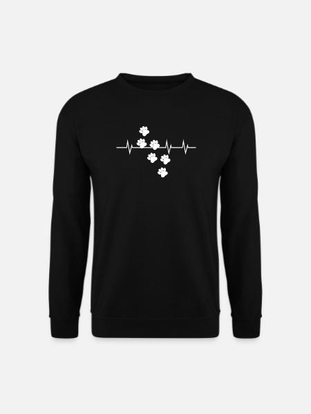 Pawbeats – Mein Herz schlägt auf vier Pfoten - Unisex Pullover - Schwarz