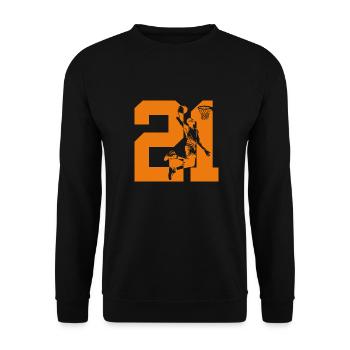 NUMÉRO 21 BASKETBALL 21E ANNIVERSAIRE - Sweat-shirt Unisexe - noir - Devant - Alina (178cm) & Michal (187cm)