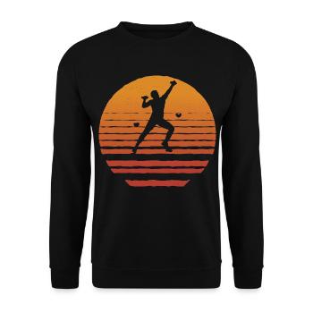 Bergsteiger Kletterer Bouldern Klettern - Unisex Pullover - Schwarz - Vorne - Alina (178cm) & Michal (187cm)