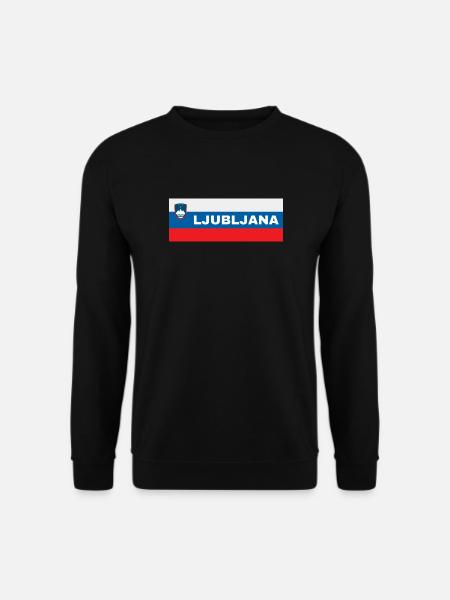 Ljubljana Stadt in slowenischer Flagge - Unisex Pullover - Schwarz