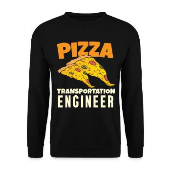 Pizza Transport Engineer - Unisex Pullover - Schwarz - Vorne - Alina (178cm) & Michal (187cm)