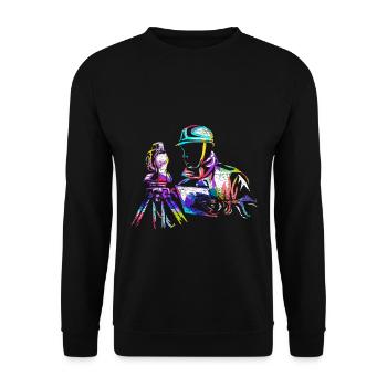 Präziser Vermessungstechniker Feldarbeit - Unisex Pullover - Schwarz - Vorne - Alina (178cm) & Michal (187cm)