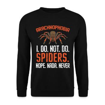 Spinnenliebhaber Spinnenflüsterer Arachnide Tarant - Unisex Pullover - Schwarz - Vorne - Alina (178cm) & Michal (187cm)