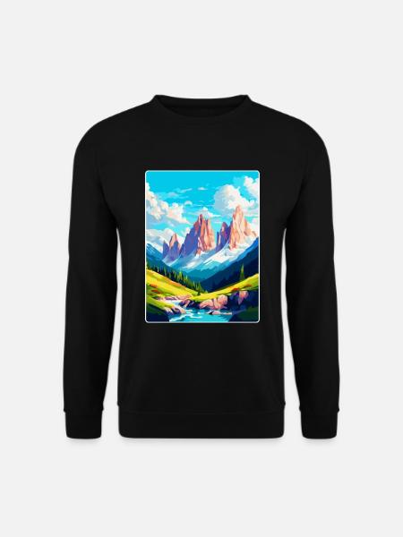 Dolomites Italie Affiche de voyage vintage Souvenir WPA - Sweat-shirt Unisexe - noir