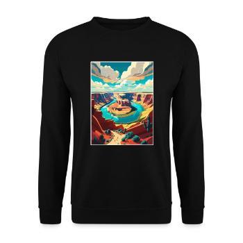 Horseshoe Bend National Park Vintage Reiseposter - Unisex Pullover - Schwarz - Vorne - Alina (178cm) & Michal (187cm)