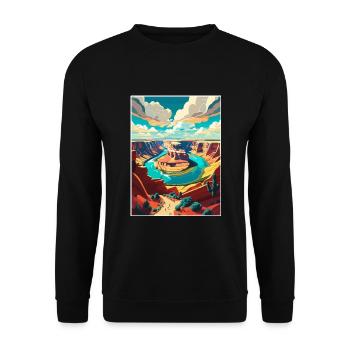 Horseshoe Bend National Park Vintage Reiseposter - Unisex Pullover - Schwarz - Vorne - Alina (178cm) & Michal (187cm)