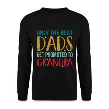 Promoted To Grandpa Befördert Zum Opa - Unisex Pullover - Schwarz - Vorne - Alina (178cm) & Michal (187cm)