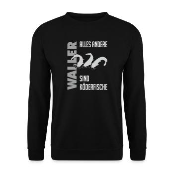 Wels fischen Kampf mit dem starken Wels - Unisex Pullover - Schwarz - Vorne - Alina (178cm) & Michal (187cm)