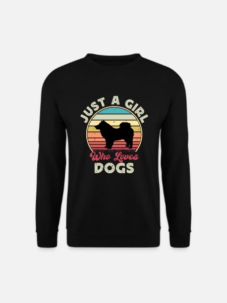 Eurasier Hundeliebhaber Silhouette Vintage Sonnenuntergang - Unisex Pullover - Schwarz