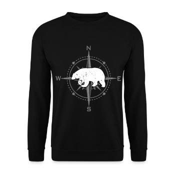 Compass with polar bear | Nordland - Unisex Sweatshirt - black - Front - Alina (178cm) & Michal (187cm)