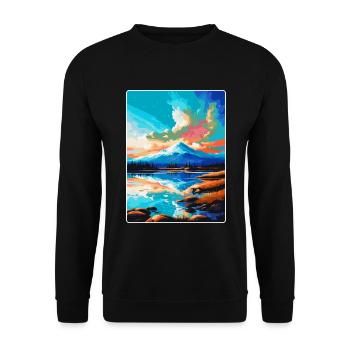 Abisko Suède Affiche de voyage vintage WPA Souvenir - Sweat-shirt Unisexe - noir - Devant - Alina (178cm) & Michal (187cm)