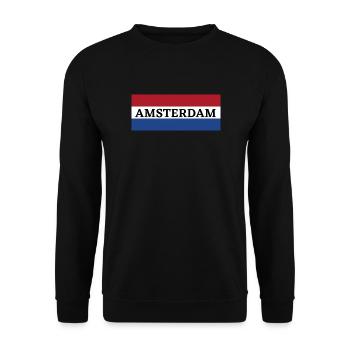 Amsterdam City in Dutch Flag - Unisex Sweatshirt - black - Front - Alina (178cm) & Michal (187cm)