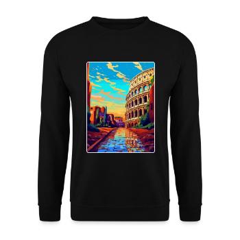 Rome Italy Vintage Travel Poster Souvenir Souvenir - Unisex Sweatshirt - black - Front - Alina (178cm) & Michal (187cm)