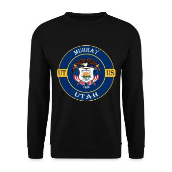 Murray Utah Flagge USA Reise Souvenir Abzeichen - Unisex Pullover - Schwarz - Vorne - Alina (178cm) & Michal (187cm)