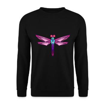Schillernde Kleinlibelle Teichufer - Unisex Pullover - Schwarz - Vorne - Alina (178cm) & Michal (187cm)