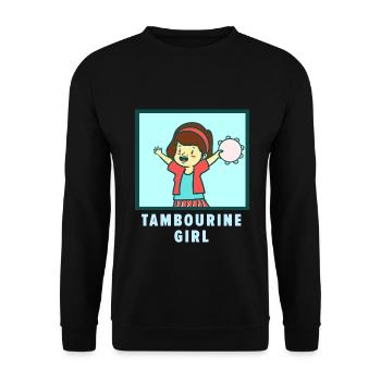 Strahlendes Kleinkind Tamburin - Unisex Pullover - Schwarz - Vorne - Alina (178cm) & Michal (187cm)