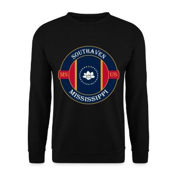 Southaven Mississippi Flagge USA Souvenir Abzeichen - Unisex Pullover - Schwarz - Vorne - Alina (178cm) & Michal (187cm)