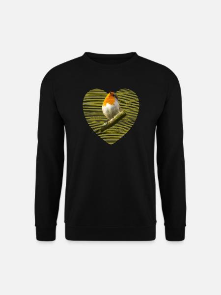 Rotkehlchen Singvogel - Unisex Pullover - Schwarz