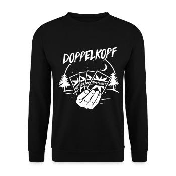 Raffinierter Doppelkopf Vereinsrunde - Unisex Pullover - Schwarz - Vorne - Alina (178cm) & Michal (187cm)