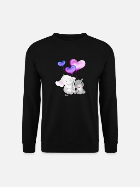 Elefant Luftballon Nilpferd - Unisex Pullover - Schwarz