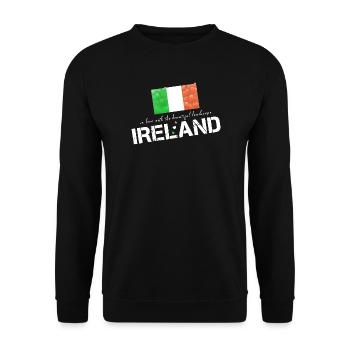 Ireland flag hearts - Unisex Pullover - Schwarz - Vorne - Alina (178cm) & Michal (187cm)