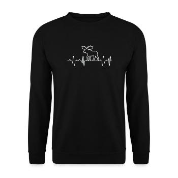 Elch Älg - Unisex Pullover - Schwarz - Vorne - Alina (178cm) & Michal (187cm)