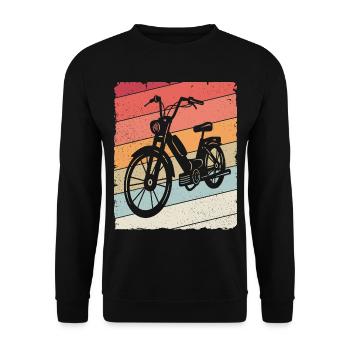 Mofa Moped Mofafahrer Mokick - Unisex Pullover - Schwarz - Vorne - Alina (178cm) & Michal (187cm)