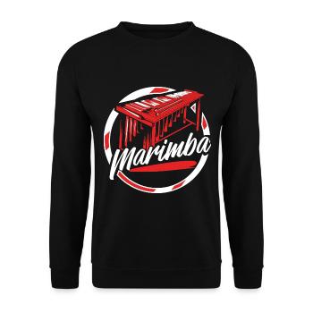 Rhythmischer Marimba Konzertabend - Unisex Pullover - Schwarz - Vorne - Alina (178cm) & Michal (187cm)