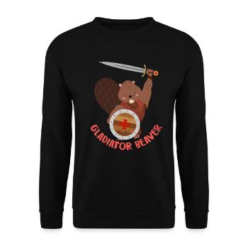 Furchtloser Biber Gladiatorenkampf - Unisex Pullover - Schwarz - Vorne - Alina (178cm) & Michal (187cm)
