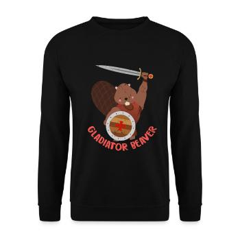Furchtloser Biber Gladiatorenkampf - Unisex Pullover - Schwarz - Vorne - Alina (178cm) & Michal (187cm)
