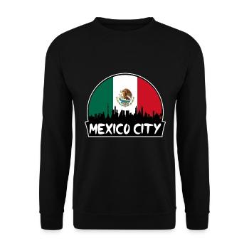 Mexiko-Stadt Mexiko-Flagge Skyline Silhouette Reisen - Unisex Pullover - Schwarz - Vorne - Alina (178cm) & Michal (187cm)