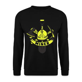 Unermüdlicher Bergmann Stollenbau - Unisex Pullover - Schwarz - Vorne - Alina (178cm) & Michal (187cm)