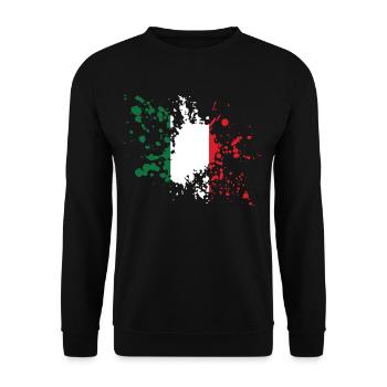 Italien Flagge Flecken Design - Unisex Pullover - Schwarz - Vorne - Alina (178cm) & Michal (187cm)