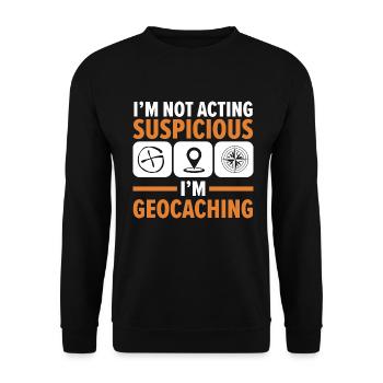 Ich verhalte mich nicht verdächtig, ich bin ein Ge - Unisex Pullover - Schwarz - Vorne - Alina (178cm) & Michal (187cm)