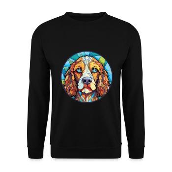 Brikett Griffon Vendeen Hunderasse Aquarellglas - Unisex Pullover - Schwarz - Vorne - Alina (178cm) & Michal (187cm)